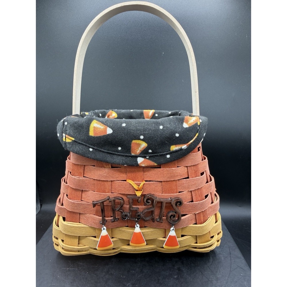 Longaberger 2010 Candy Corn Basket Combo – Liner, Protector & Tie‑On 🎃✨